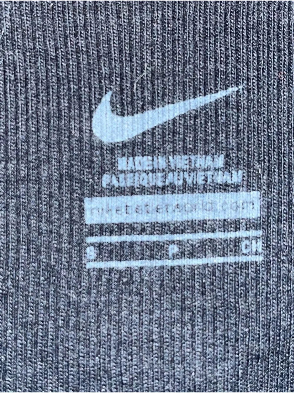 Nike Black Ribbed Tank with White Swoosh & Print